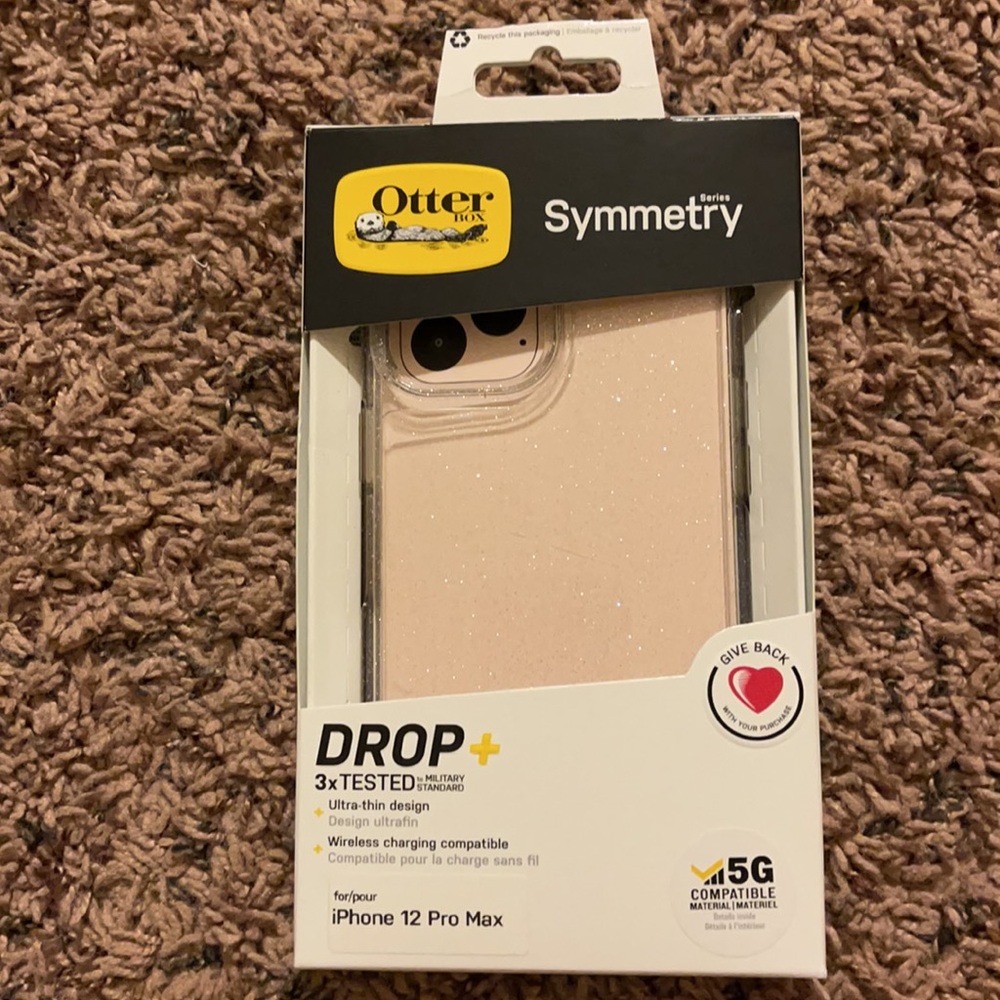 Otter box clear glitter case GUC. iPhone 12 Pro XS Max.